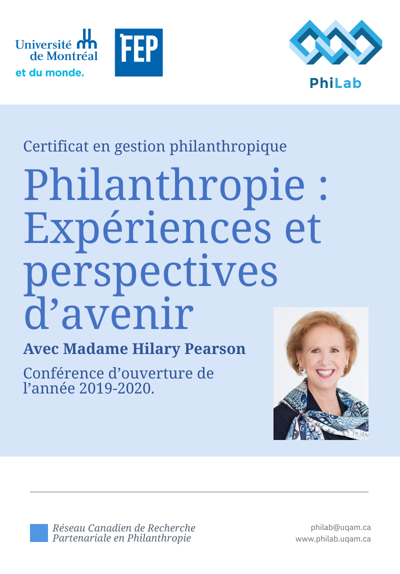 Speech Philanthropie Experience Et Perspectives D Avenir Philab Uqam