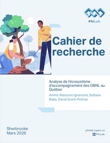 couverture du cahier de recherche «analyse de l'écosystème d'accompagnement des OBNL au Québec»