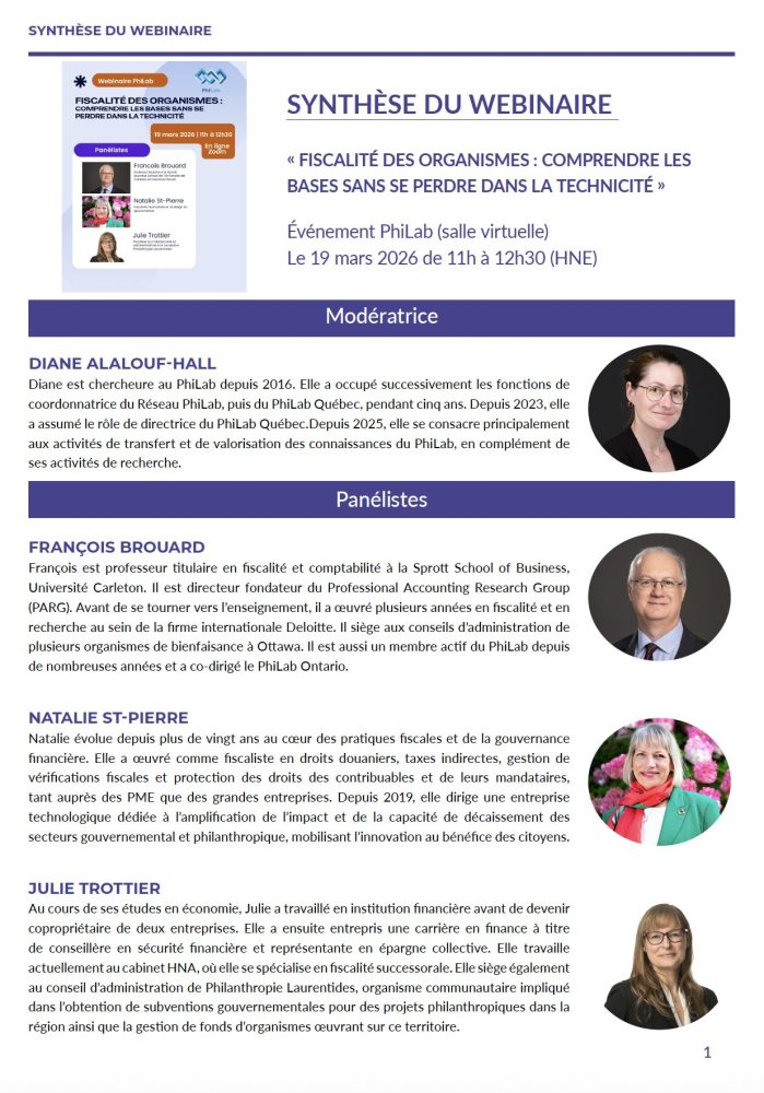 couverture de la synthèse du webinaire fiscalité des organismes